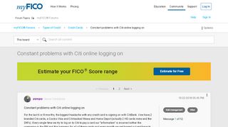 
                            10. Constant problems with Citi online logging on - myFICO® Forums ... - Citicards Com Pay Online Portal