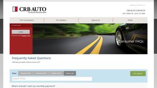 
                            6. Consumer FAQs - CRB Auto - California Republic Bank Auto Finance Portal