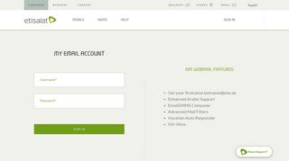 
                            2. Consumer Login Page - Etisalat.ae - Etisalat Internet Email Portal