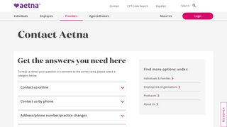 
                            1. Contact Aetna – Health Care Professionals | Aetna - Health America Advantra Provider Portal