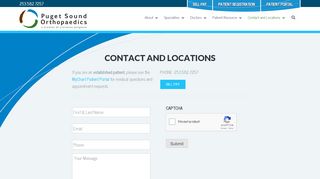 
                            7. Contact and Locations - Puget Sound Orthopaedics - Puget Sound Orthopedics Patient Portal
