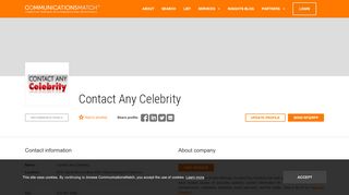 
                            2. Contact Any Celebrity | CommunicationsMatch - Contact Any Celebrity Portal