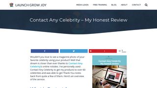 
                            7. Contact Any Celebrity - My Honest Review - Launch Grow Joy - Contact Any Celebrity Portal