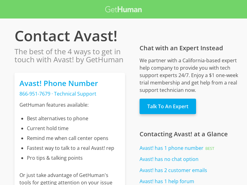 
                            7. Contact Avast! | Fastest, No Wait Time