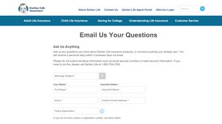 
                            8. Contact Customer Service by Email | Gerber Life Insurance - Gerber Life Eservice Portal