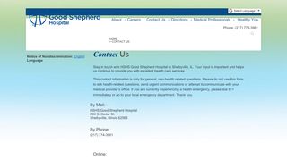 
                            4. Contact HSHS Good Shepherd Hospital in Shelbyville, IL - Advocate Good Shepherd Patient Portal