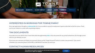 
                            2. Contact Human Resources | Towne Park - Towne Park Workday Portal
