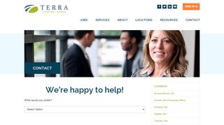 
                            6. Contact - Job Seekers - TERRA Staffing Group - Terra Staffing Portal