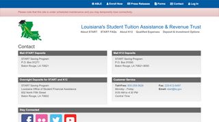 
Contact | Louisiana's Student Tuition Assistance & Revenue ...  
