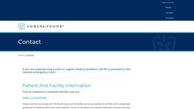 
                            7. Contact - Media Inquiries & Facility Information Springstone