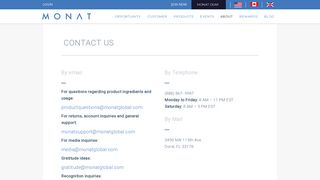 
                            7. Contact – MONAT GLOBAL - Monat Global Portal