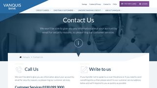 Contact Our Customer Service - Vanquis - Vanquis Bank - Vanquis Visa Portal