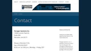 
                            5. Contact – Paragon Systems - Paragon Systems Portal