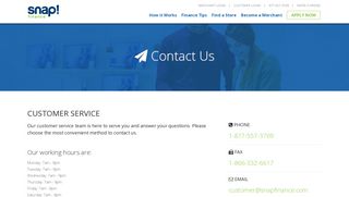 
                            4. Contact Snap Finance | Snap! Customer Service Number & Contact Info - Snap Customer Portal