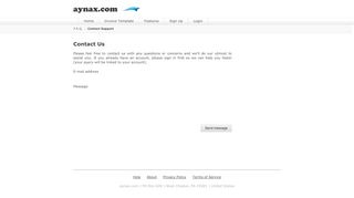
Contact Support :: Aynax.com
