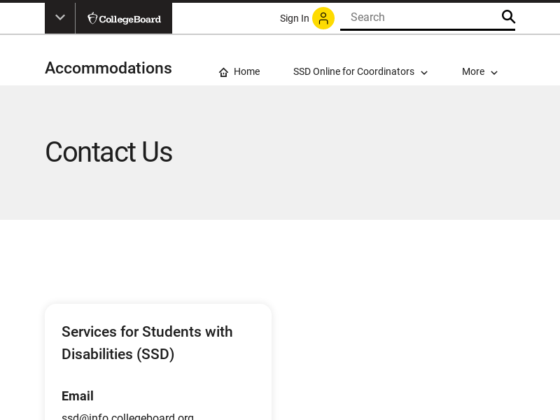
                            4. Contact Us - Accommodations | College Board