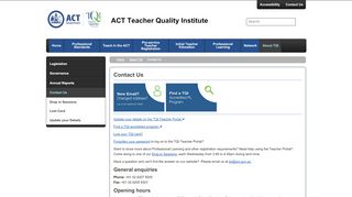 
                            5. Contact Us - ACT Teacher Quality Institute - Tqi Portal