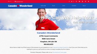 
                            4. Contact Us | Canada's Wonderland - Canada's Wonderland Payment Portal