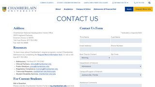 
                            6. Contact Us | Chamberlain University - Www Chamberlain Edu Portal