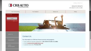 
                            5. Contact Us - CRB Auto - California Republic Bank Auto Finance Portal