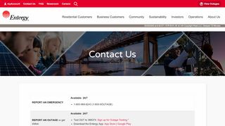 
Contact Us | Entergy | We Power Life  
