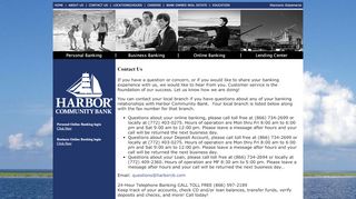 
Contact Us - Harbor Community Bank
