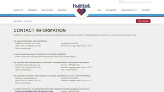 
                            5. Contact Us | HealthLink - Healthlink Provider Portal
