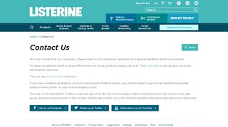 
                            7. Contact Us | LISTERINE® - Listerine Professional Sign Up