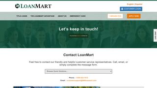 
Contact Us - LoanMart  
