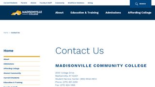 
                            4. Contact Us | MCC - Madisonville Community College - Madisonville Community College Blackboard Portal