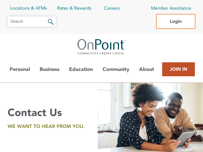 
                            3. Contact Us - OnPoint Community Credit Union