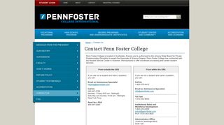 
Contact Us - Penn Foster College
