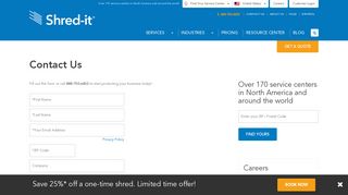 
                            6. Contact Us: Pricing, Customer Service & Corporate Offices | Shred-it ... - Myshredit Com Customer Portal