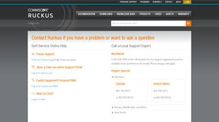 
                            1. Contact Us | Ruckus Wireless Support