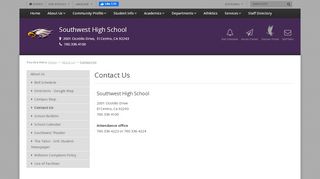 
Contact Us - Southwest High School
