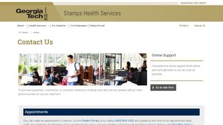 
                            3. Contact Us | Stamps Health Services | Georgia Tech | Atlanta, GA - Patient Portal Stamps