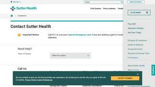 
                            8. Contact Us | Sutter Health - Sutter Health Plus Provider Portal