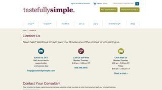 
                            4. contact us | Tastefully Simple - Tastefully Simple Consultant Hq Portal