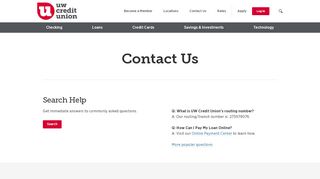 
                            5. Contact Us | University of Wisconsin Credit Union | UWCU.org - Uw Web Branch Portal