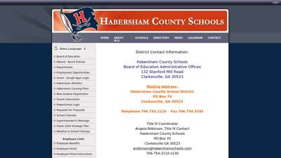 Contact  Welcome to the Habersham County Schools Website