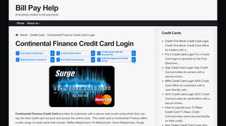 
                            9. Continental Finance Credit Card Login | Bill Pay Help - Continental Finance Mastercard Portal