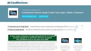 
                            13. Continental Finance Surge Credit Card Login | Make a Payment - Continental Finance Mastercard Portal
