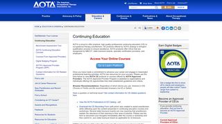 
Continuing Education - AOTA  

