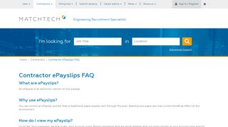 
                            5. Contractor ePayslips FAQ - Matchtech - Matchtech Portal