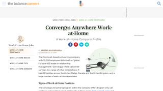 
                            1. Convergys Careers Work-at-Home Company Profile - Convergys Careers Portal