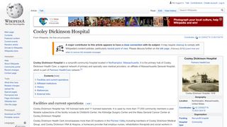 
Cooley Dickinson Hospital - Wikipedia  
