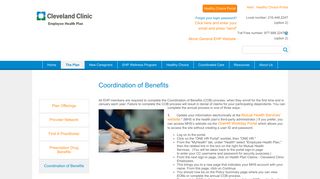 Coordination of Benefits - Cleveland Clinic Employee Health Plan - Hr Connect Cleveland Clinic Login