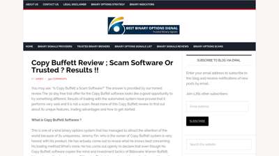 Copy Buffett Review ; Scam Software Or Trusted ? Results
