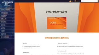 
                            6. Core | Momentum Rewards Card | Mohegan Sun Pocono - Mohegan Sun Rewards Portal