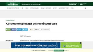 
'Corporate espionage' center of court case - Buffalo Business ...  
